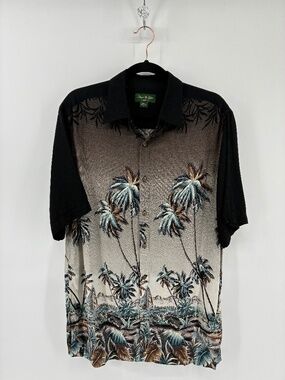David Taylor Tropical Black and Gray Men's Shirt